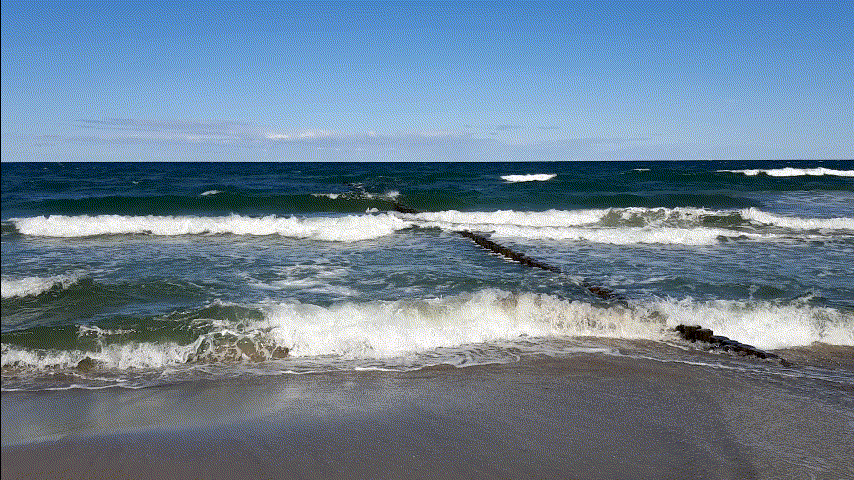 Auszeit am Meer Meereswellen und Möwe